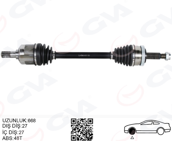 GVA 4491211 | Komple Aks Ön Sol Hyundai Tucson Jm 2.0 CRDI ABS li 04-10