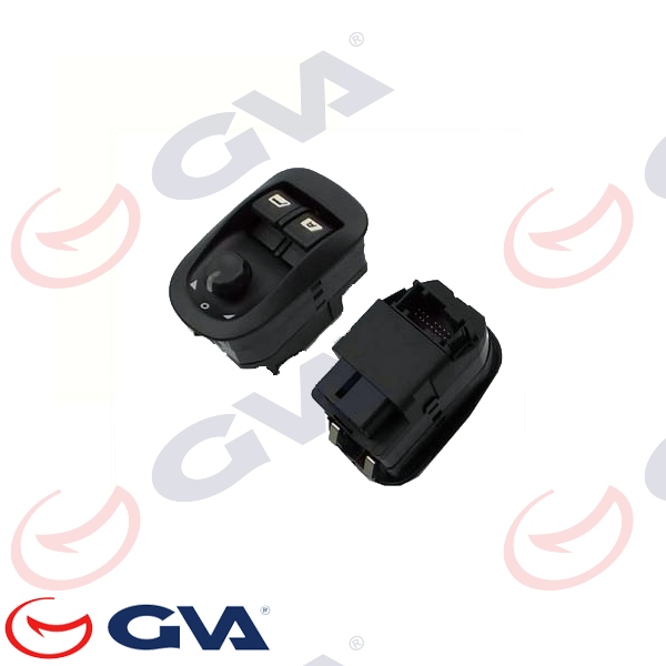 GVA 8043005 | Cam Açma Anahtarı Sol Peugeot 206-Partner 98-07 Çiftli-Çerçeveli-Ayna Ayarlı