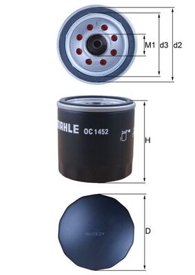 MAHLE OC1452 | Yağ Filtresi Focus IV 17 > Kuga III 19 > 2.0 Ecoblue