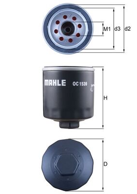MAHLE OC1539 | Yağ Filtresi Transit V363 17 > 4 4 105Ps 130Ps 170Ps 2.0 Ecoblue