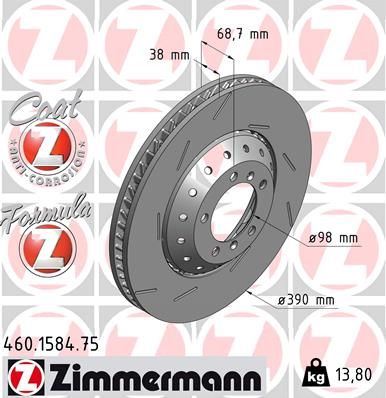 ZIMMERMANN 460.1584.75 | Fren Diski Sol Formula Z