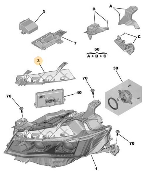 PSA 1638037380 | Far Optik Destek Sağ