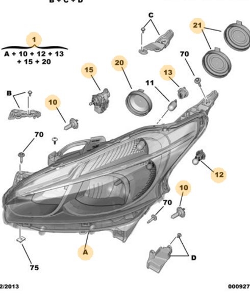 MOPAR (PSA) 1685351480 | Far Sağ Peugeot 208 12 >