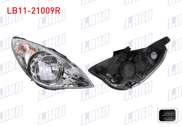 LABO LB11-21009R | Far Sağ Elektrikli Motorlu Hyundai i20 09-12