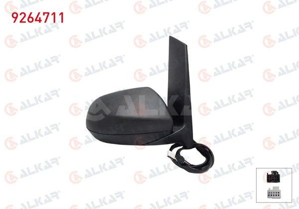 ALKAR 9264711 | Dış Dikiz Aynası Sağ Elektrikli Asferık Isıtmalı Otomatik Katlanır Alt Aydınlatmalı Kör Noktalı 12 Pin Mercedes Vito (W447) 2014 -