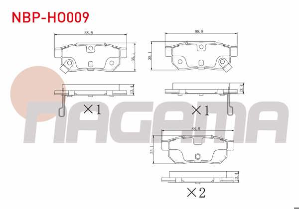 NAGAMA NBP-HO009 | Fren Balata Arka Ikazlı Honda Civic IV 1.4İ 1987-1993 / Civic IV 1.5İ 1987-1993 / Accord IV (Cb) 2.0İ 16V 1990-1993 / Jazz IV (Gk) 1.3 2016-/ Rover 25 (Rf) 1.6 16V 1999-2005 / Rover 200 216 Si 1995-2000