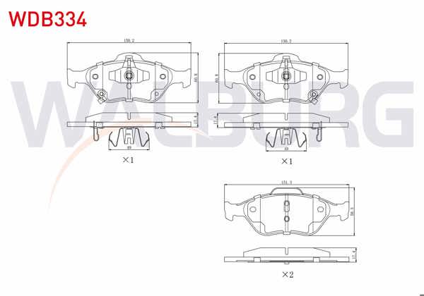 WALBURG WDB334 | Fren Balata Ön Toyota Yaris (P9) 1.0 Vvt-I 2006-2010 / Yaris (P9) 1.3 Vvt-I 2006-2010 / Yaris (P9) 1.4 D-4D 2006-2010
