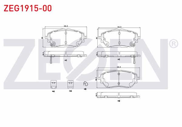 ZEGEN ZEG1915-00 | Fren Balata Ön Ikazlı Toyota C-Hr (_X1_) 1.8 Hybrid 2016-/ Toyota C-Hr (_X1_) 1.2 T 2016 -