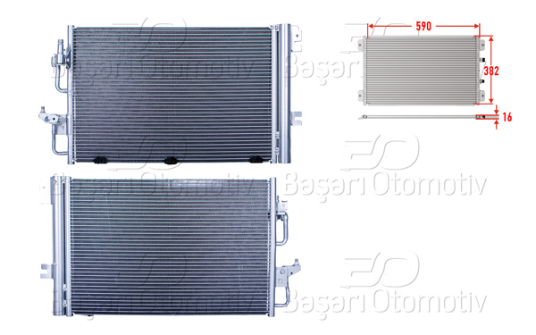 WISCO 2143042-00 | Klima Radyatörü 590X382x16 Opel Astra H Zafira B 1.4 1.6 04 >