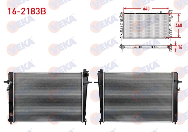 VEKA 16-2183B | Su Radyatörü Brazing Hyundai Tucson / Kia Sportage / 2.0 CRDI 2004 -