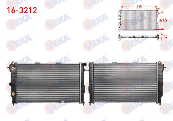 VEKA 16-3212 | Su Radyatörü Mekanik Opel Vectra A 1.6 A-T 1989-1995