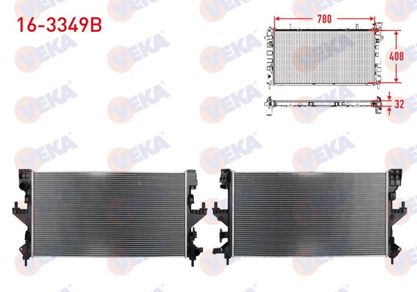 VEKA 16-3349B | Su Radyatörü Brazing Peugeot Boxer 2.0 2015-/ Citroen Jumper 2.0 Bluehdi 2015-/ M-T