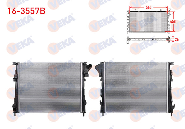 VEKA 16-3557B | Su Radyatörü Brazing Renault Traffic II (Fl) 2.0 DCI M-T Ac + /-2006-2014
