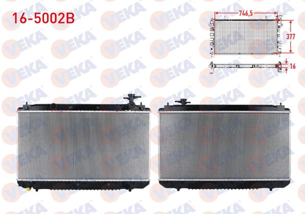 VEKA 16-5002B | Su Radyatörü Brazing Chery Tıggo 1.6 M-T Ac + /-2010 -