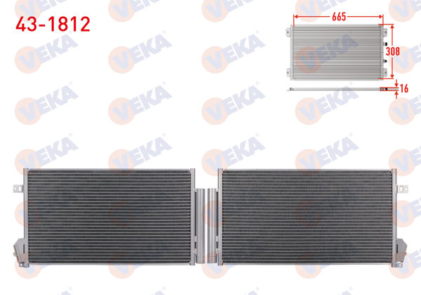 VEKA 43-1812 | Klima Radyatörü Fiat Doblo (152,263) 1.3 Mjt 2010 -