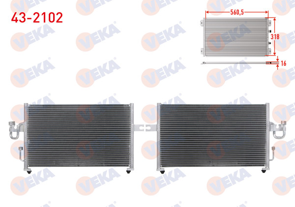 VEKA 43-2102 | Klima Radyatörü Hyundai Accent I (X-3) 1.5İ 1994-2000