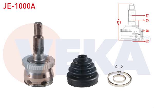 VEKA JE-1000A | Aks Kafası Sol-Sağ On Dıs 27X32x65 ABS 48 Dıs Uzunluk 178mm Jeep Grand Cherokee II 4.7 V8-2.7 CRDI-3.1 TD 1998-2005
