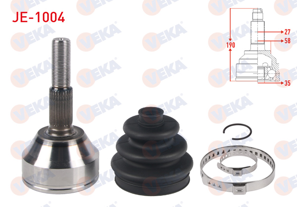 VEKA JE-1004 | Aks Kafası Sol-Sağ On Dıs 27X35x58 Uzunluk 190mm Jeep Cherokee (Kj) 2.8 Crd 2001-2008