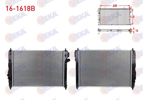 VEKA 16-1618B | Su Radyatörü Brazing Chevrolet Aveo (T250) 1.2İ-1.2 16V M-T 2006-2011