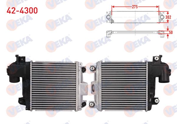 VEKA 42-4300 | Turbo Radyatörü (Intercooler) Toyota Hilux VII Pick-Up (_N1_, _N2_, _N3_) 2.5 D 4Wd 2005 -