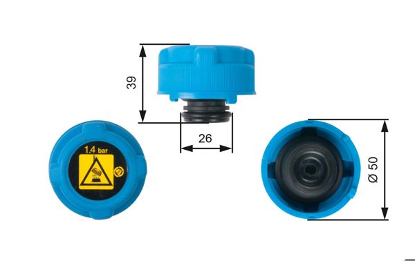 GATES RC216 | Genleşme Kavanoz Kapağı Palio-Albea-Doblo Mavi
