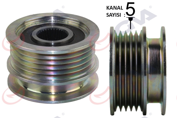 GVA 2875161 | Alternatör Kasnağı Rulmanlı Polo 1.7 Sdı-1.9D-Sdı 94-01-Seat Arosa 1.7 Sdı 97-04