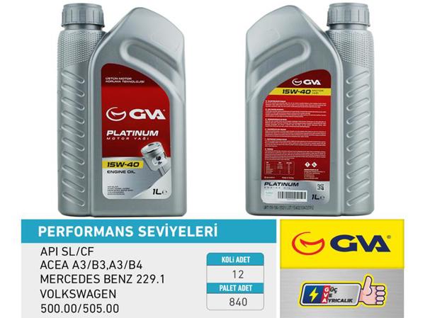 GVA 9920421 | Motor Yağı 15W40 1 Lt Platınum Mineral Apı Sl / Cf | 12 Adet