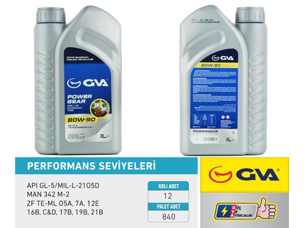 GVA 9920750 | Şanzıman Yağı 80W90 1 Lt Apı Gl-5 | 12 Adet
