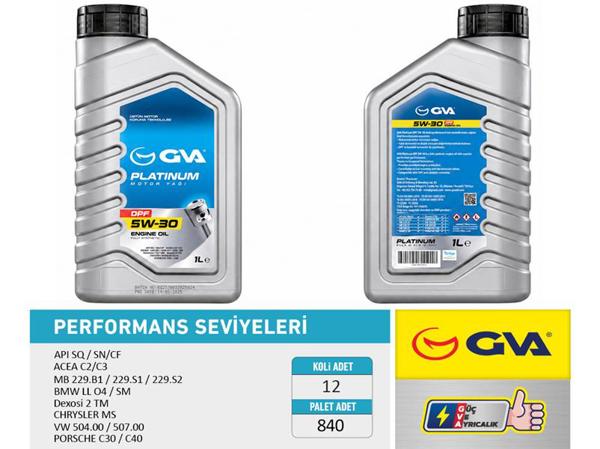 GVA 9921150 | Motor Yağı 5W30 1 Lt Platınum Partiküllü-Dpf Tam Sentetik Apı Sq Sn / Cf | 12 Adet