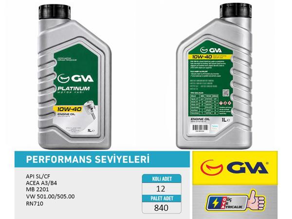 GVA 9921320 | Motor Yağı 10W40 1 Lt Platınum Yarı Sentetik Apı Sl / Cf | 12 Adet