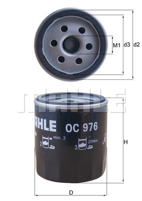 MAHLE OC310 OC976 | Yağ Filtresi Astra L-Corsa