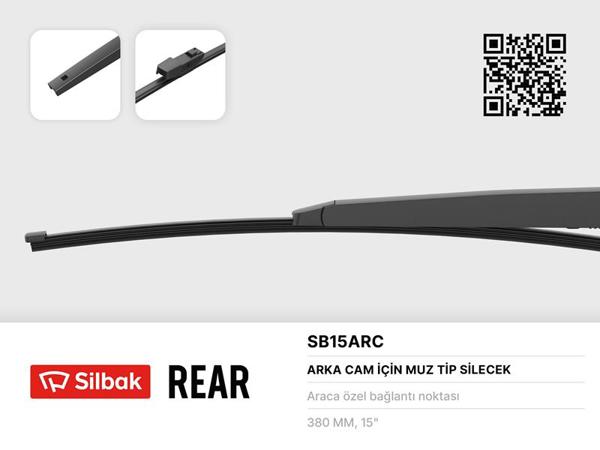 SİLBAK SB15ARC | Silecek Süpürgesi Arka Muz Tipi 380mm Skoda Fabia Combi Nj5 08 / 14 > . VW Tiguan 02 / 16 >