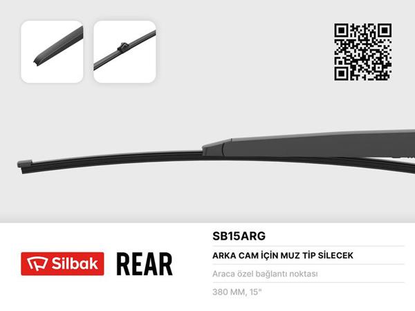 SİLBAK SB15ARG | Silecek Süpürgesi Arka Muz Tipi 380mm Audi Q5 Fyb 05 / 16 >