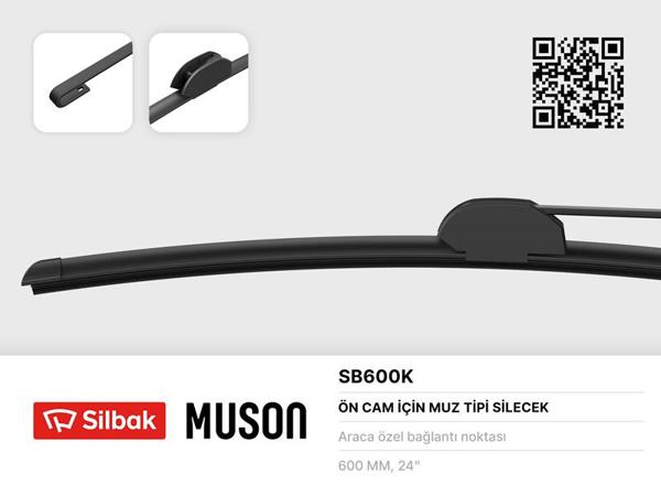 SİLBAK SB600K | Silecek Süpürgesi 600mm Muz Tipi Daf Cf65 / 75 / 85 F65 / 75 / 85 Man F2000 Mercedenz Benz