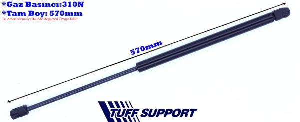 TUFFSUPPORT 611587 | Bagaj Amortisörü Gazlı Hyundai i30 1.4L 1.6L G4fa G4fc 07-12 / 1.6L D4fb Dizel 07-11