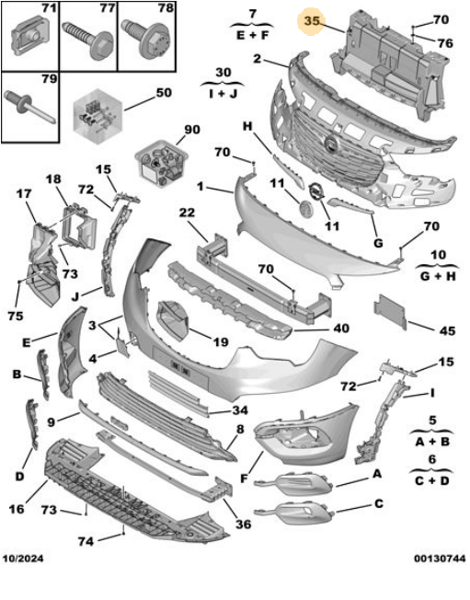PSA 9830100780 | Ön Tampon Karkası (İç Destek)