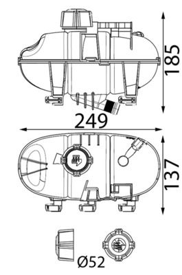 MAHLE CRT 335 000S | Yedek Su Deposu Kapaklı Opel Vivaro B Traffic III Nissan Nv300 1.6 R9m
