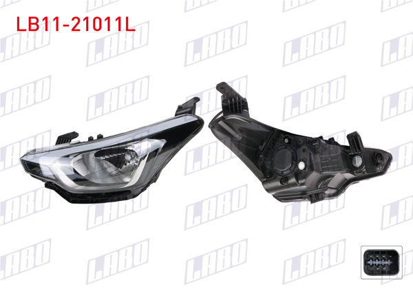 LABO LB11-21011L | Far Sol Motorlu Ledsız Düz Tip Hyundai i20 15-18
