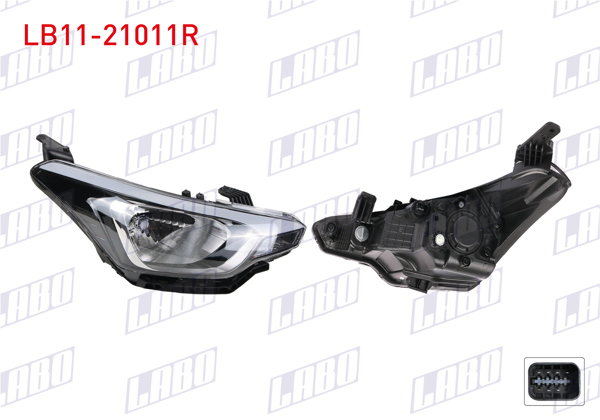 LABO LB11-21011R | Far Sağ Motorlu Ledsız Düz Tip Hyundai i20 15-18