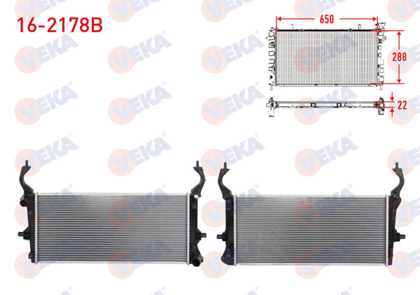 VEKA 16-2178B | Su Radyatörü Brazing Hyundai Kona 2020 -