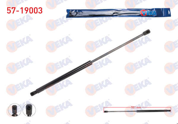 VEKA 57-19003 | Bagaj Amortisörü 553mm / 810N Ford Transit (E_ _) 1991-1994 | 2 Adet