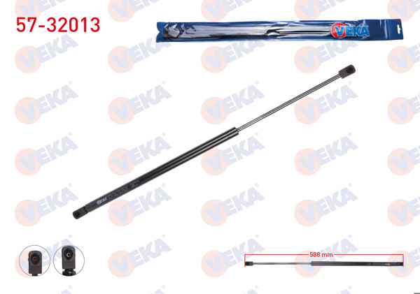 VEKA 57-32013 | Bagaj Amortisörü 588mm / 400N Opel Astra J 5 Kapı 2009-2016 | 2 Adet