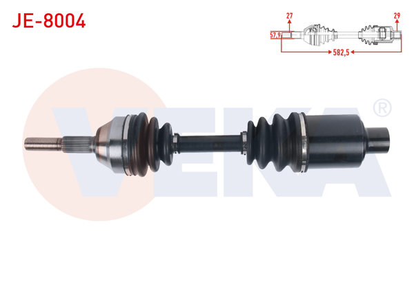 VEKA JE-8004 | Komple Aks Sağ On Uzunluk 582,5mm Jeep Cherokee (Kj) 2.8 Crd-3.7 2001-2008