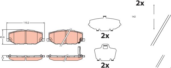TRW GDB2455 | Fren Balatası Ön Jımny Benzinli 18 -