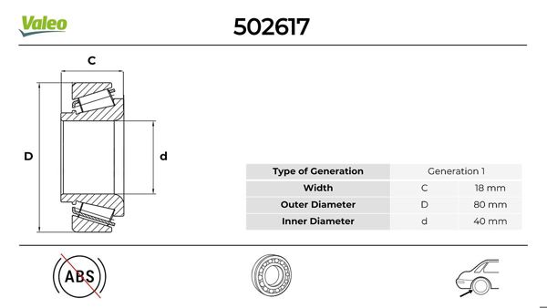 VALEO 502617 | Arka Teker Bilyasi Takım Ranger 2.5 98 >