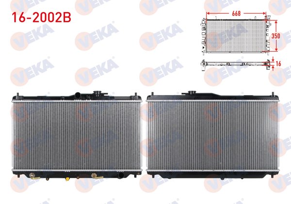 VEKA 16-2002B | Su Radyatörü Brazing Honda Accord IV 2.0 16V A-T 1990-1993