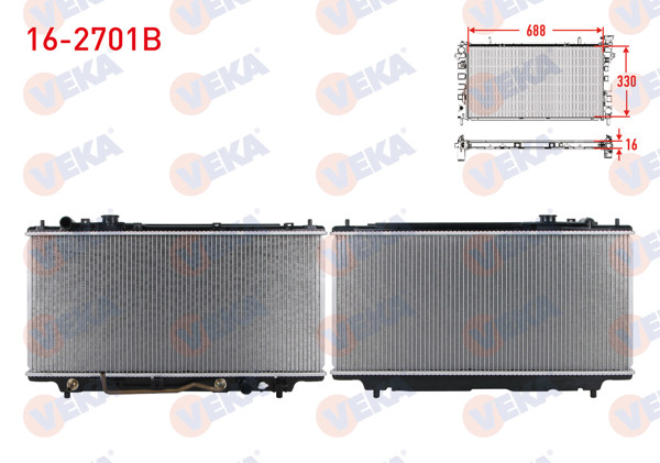 VEKA 16-2701B | Su Radyatörü Brazing Mazda 323 1.5 A-T 1993-1999