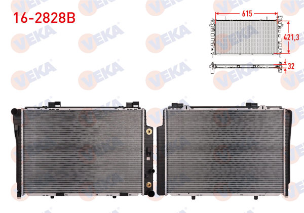 VEKA 16-2828B | Su Radyatörü Brazing Mercedes C Class (W202) C 180 A-T Ac + 1993-2000