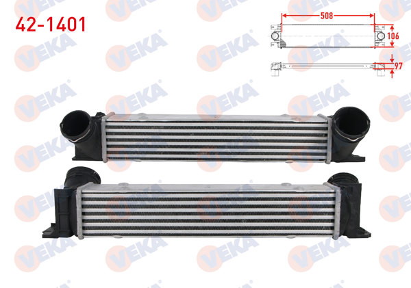 VEKA 42-1401 | Turbo Radyatörü (Intercooler) BMW 3 Serisi (E90) 320 D 2005-2011 / 1 Serisi (E87) 120 D 2003-2012 / X1 (E84) 2.0 D 2011 -