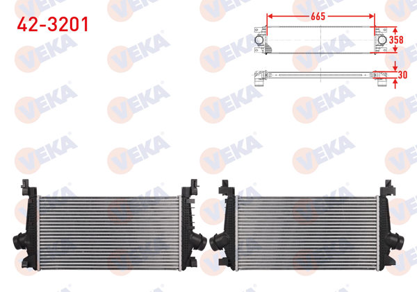 VEKA 42-3201 | Turbo Radyatörü (Intercooler) Opel Astra J 1.3 CDTI 2009-2016